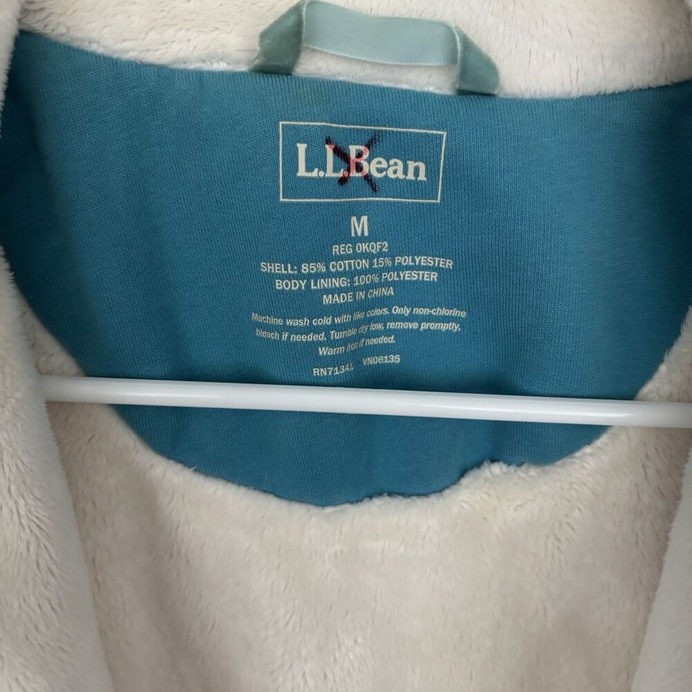 L.L.Bean Vest Women M Sherpa Lined Turquoise Blue Soft Fleece Outdoors Spring - Picture 3 of 8